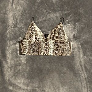 BLVD Snake Skin Crop Top Size Large
